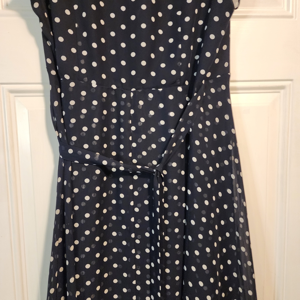 New ABS Collection Navy Polka Dot Dress - Picture 8 of 9